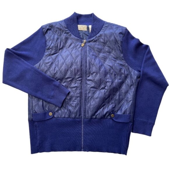 EP PRO Women's Soft Shell Bomber Golf Jacket Large Cobalt Quilted Zip Sportswear - Picture 2 of 10